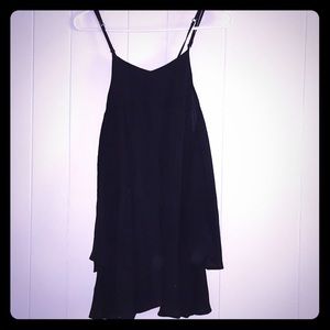 Super cute off the shoulder black mini dress